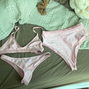 White fox swim light pink